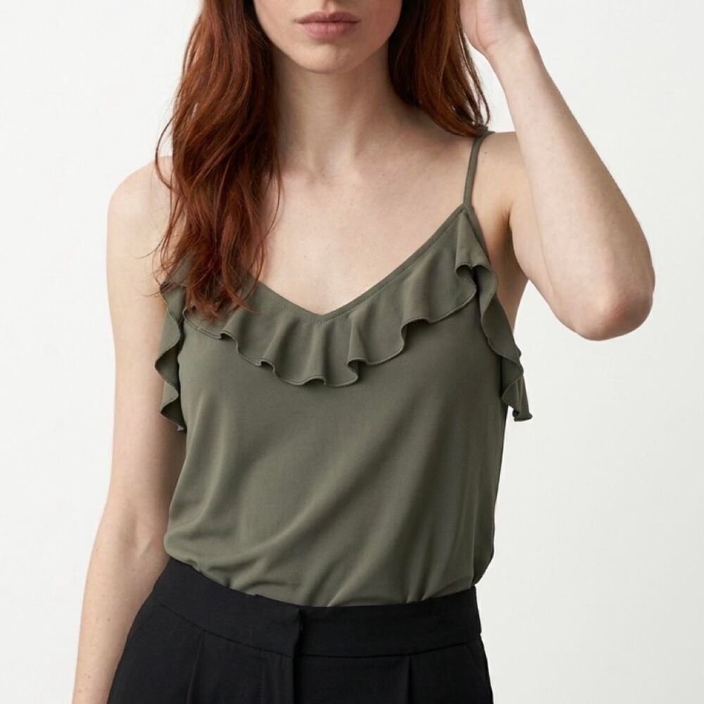 Banana Republic Women's Green Ruffle Top Size S